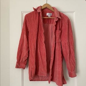 pink corduroy shirt jacket